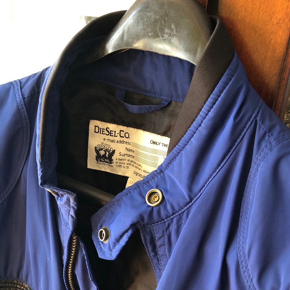 Diesel Men's Royal Blue Jacket with Black Trim